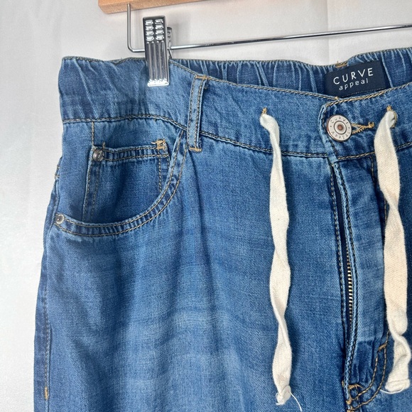 Curve Appeal Cargo Wide Leg Blue Jeans Relaxed Size 12/31 - Picture 6 of 13